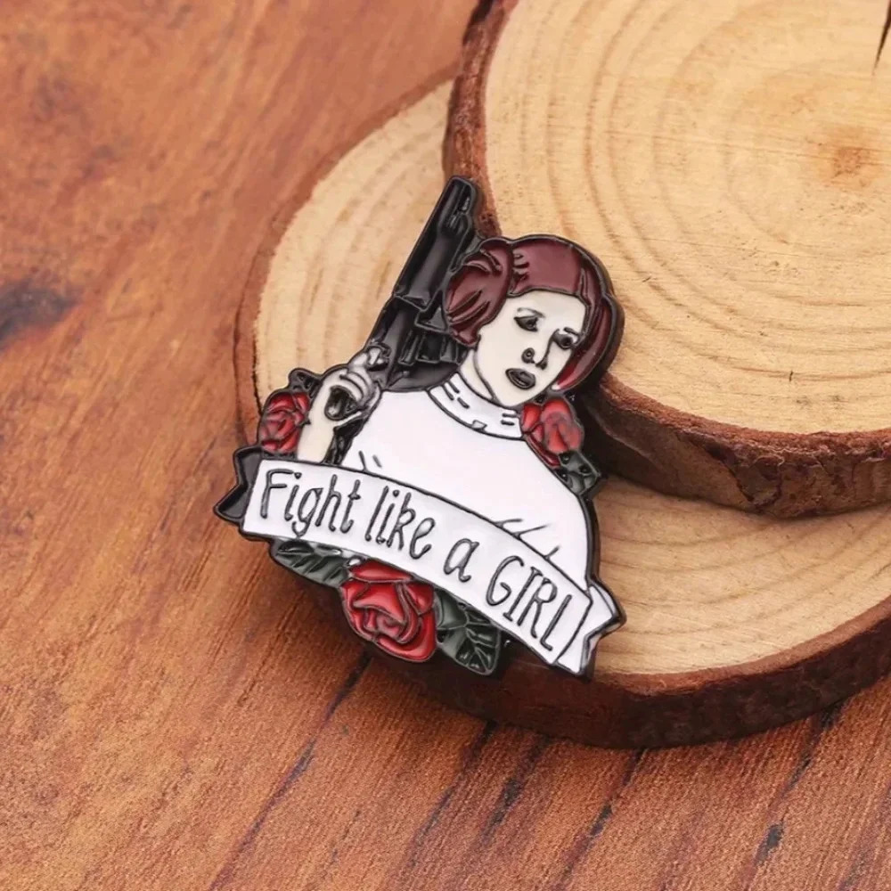 Star Wars Princess Leia "Fight Like a Girl" Conversation Broach Pin - Picture 2 of 6